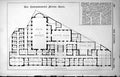 Antique Old Print Plan Northumberland Avenue Hotel Fulham Vestry Hall 1886 19th