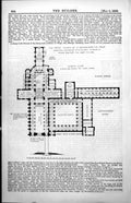 Antique Old Print Plans Priory Church St Bartholomew Great Restoration 1886