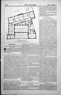 Antique Old Print Plan Cheltenham Grammar School Ground Floor Quadrangle 1886