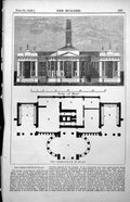 Old Print Plan Exterior Crematorium Milan Durrans Patent Scour Trap 1886 19th