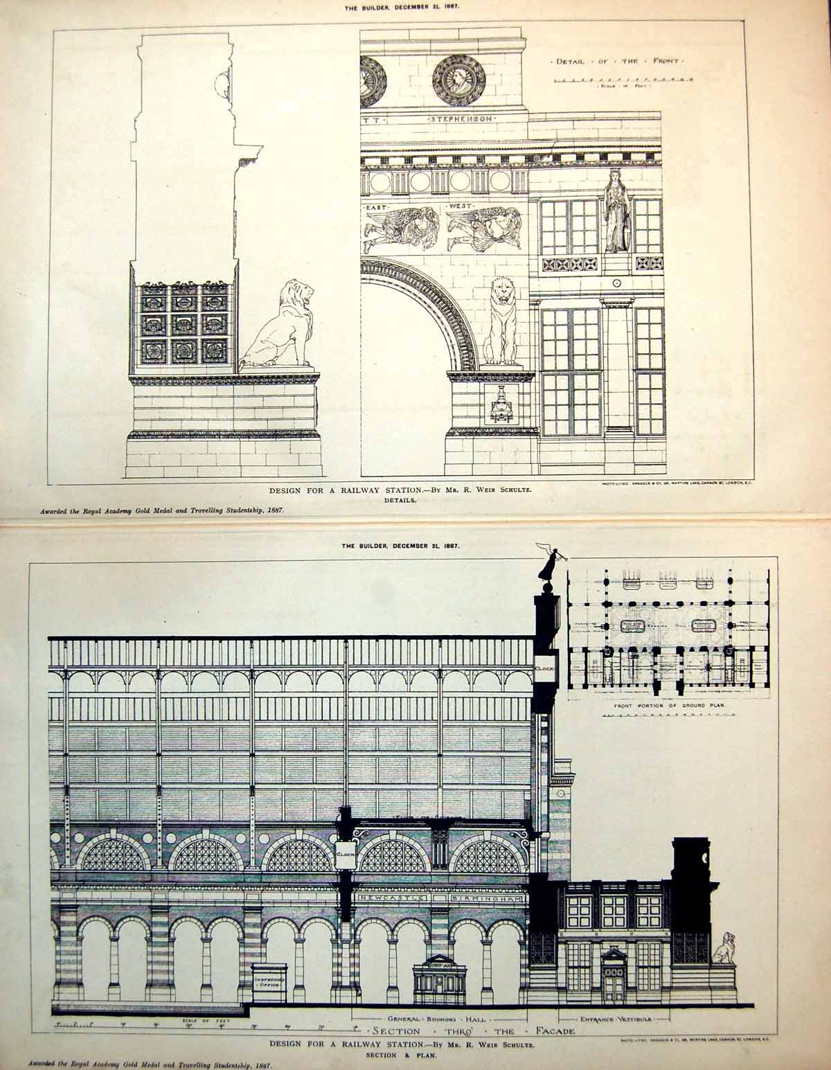Old South Transept Westminster Abbey Triforium South Wall Plan 1884Victorian