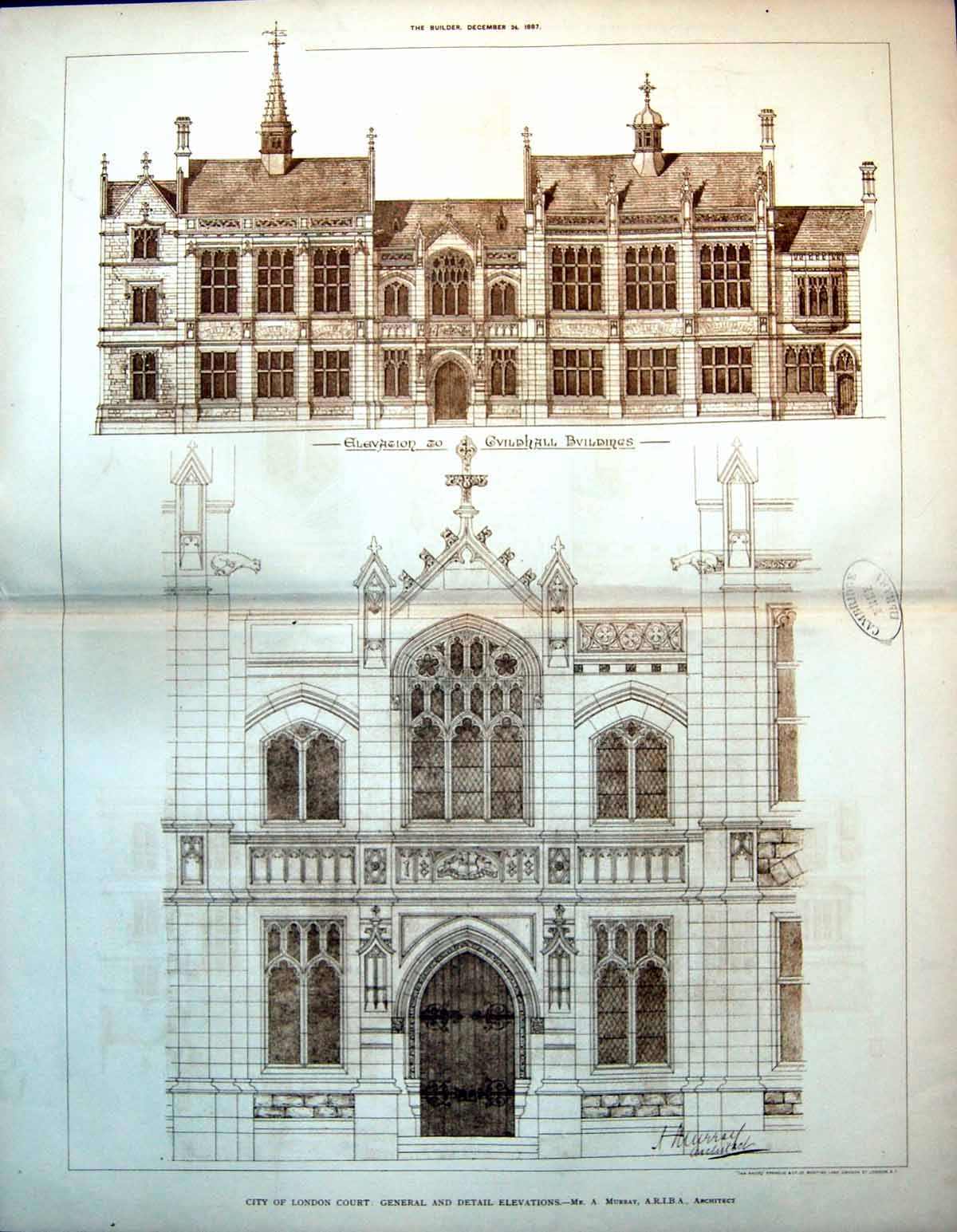 Antique Print Business Premises Oxford Street W Chatfield Clarke Arch 1884