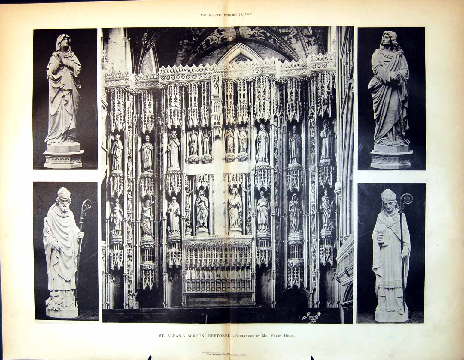 Antique Print St Pauls Cathedral Design Decoration Dome Hugh Stannus 1884 19th
