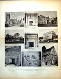 Original Old Antique Print Truro Cathedral Ground Floor Plan 1888Victorian