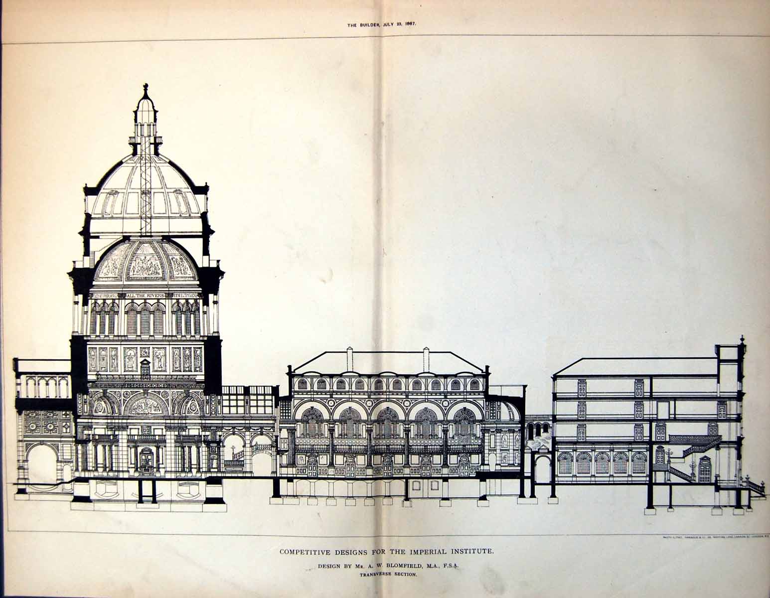 Print Perspective Views Designs Post Office Competition Pearson Watson 1888