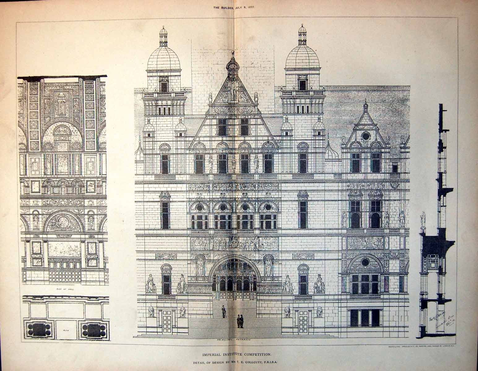 Print Plan New Infirmary St Giles Workhouse Endell St Pite & Pite Arch 1888