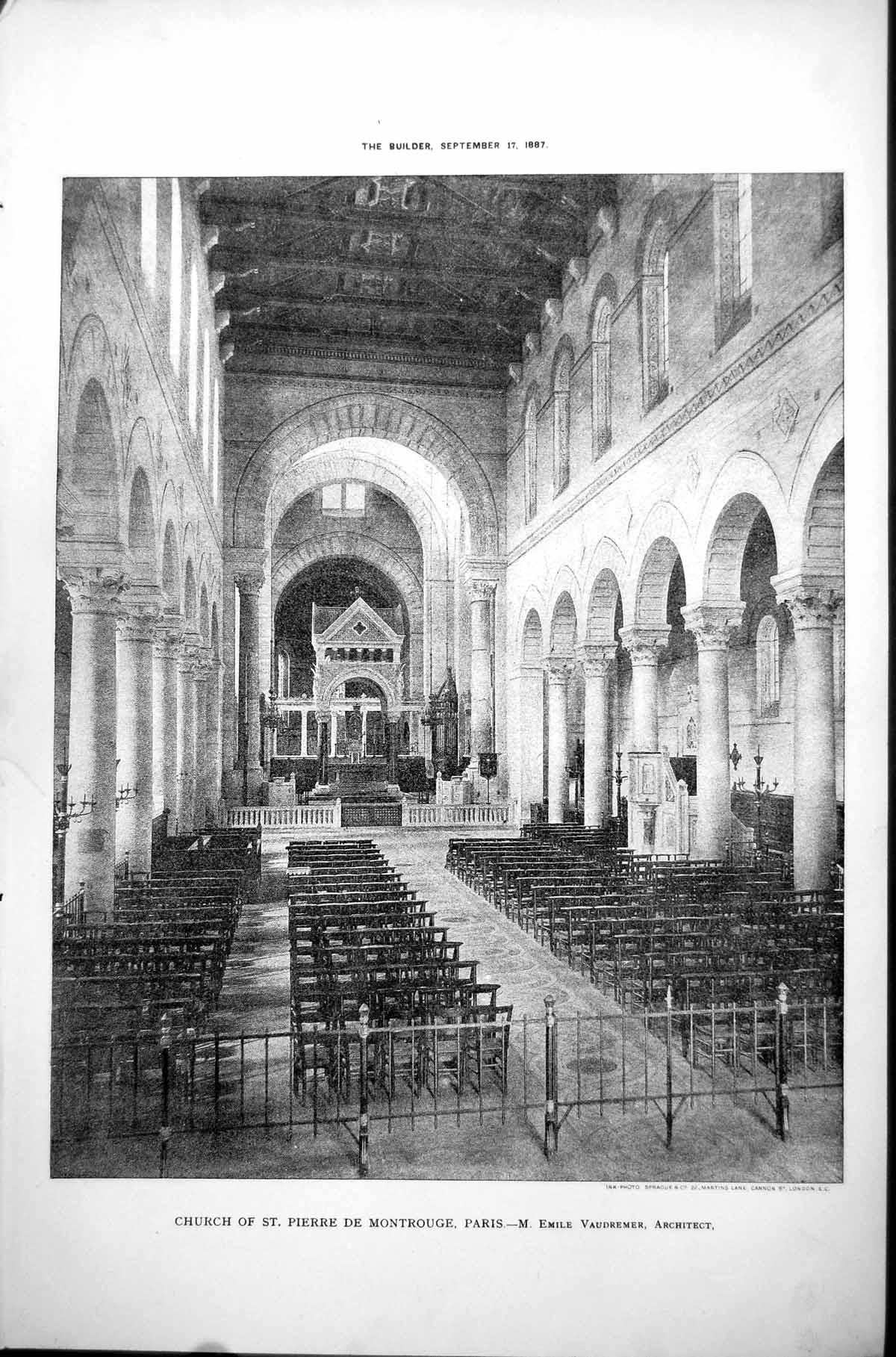 Old Church St Pierre De Montrouge Paris M Emile Vaudremer Arch 1887Victorian