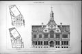 Old Design Fulham Vestry Hall Cheston Perkin Front Elevation Plan 1887 19th