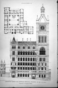 Old Design Edinburgh Municipal Buildings Elevation Cockburn St 1887Victorian