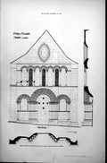 Antique Print Priory St Leonard Stamford Lincolnshire West Elevation 1887 19th
