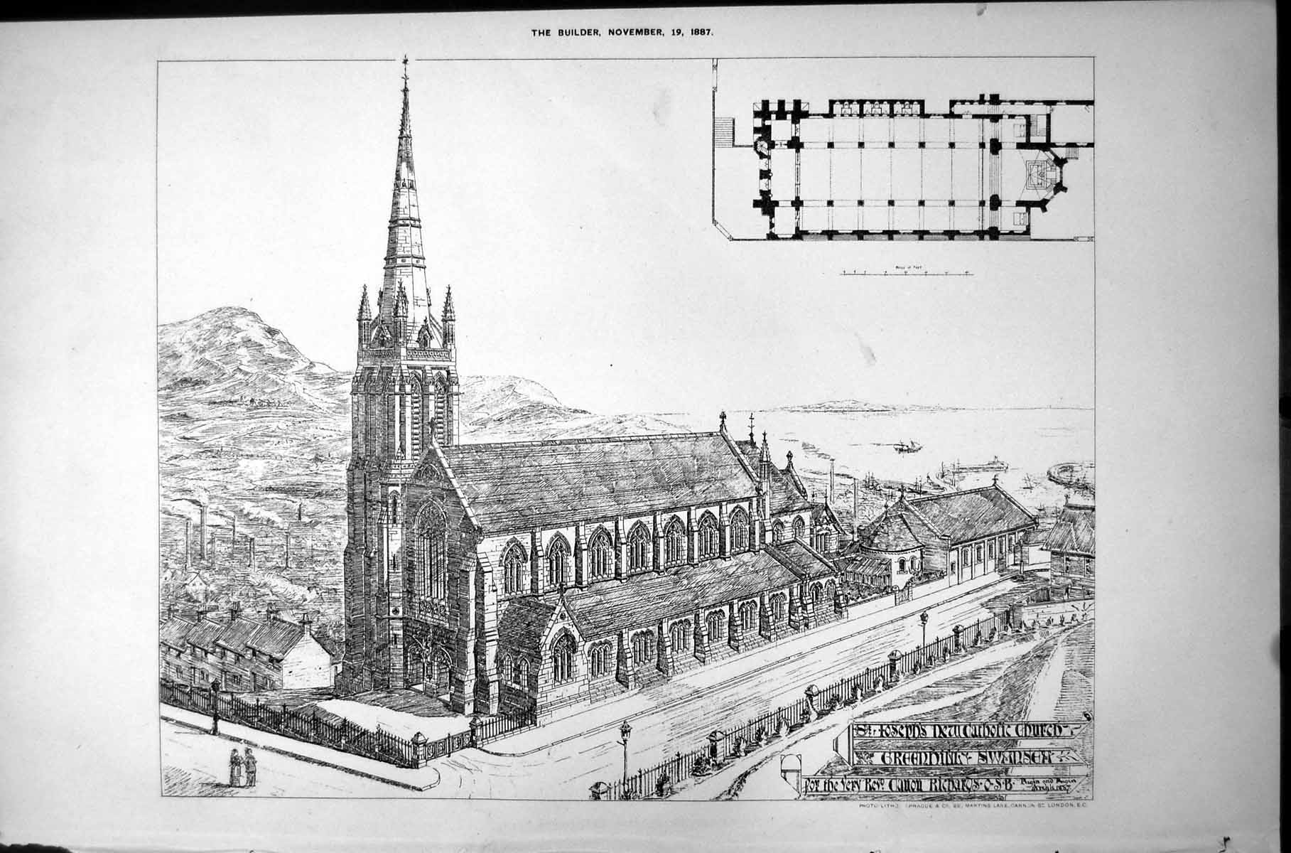 Old St Josephs Catholic Church Greedding Swansea Canon Richards 1887Victorian
