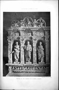 Original Old Antique Print Reredos Church St Pierre Avignon France 1887 19th