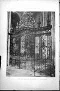 Original Old Antique Print Gates And Grille Church St Ouen Rouen 1887 19th