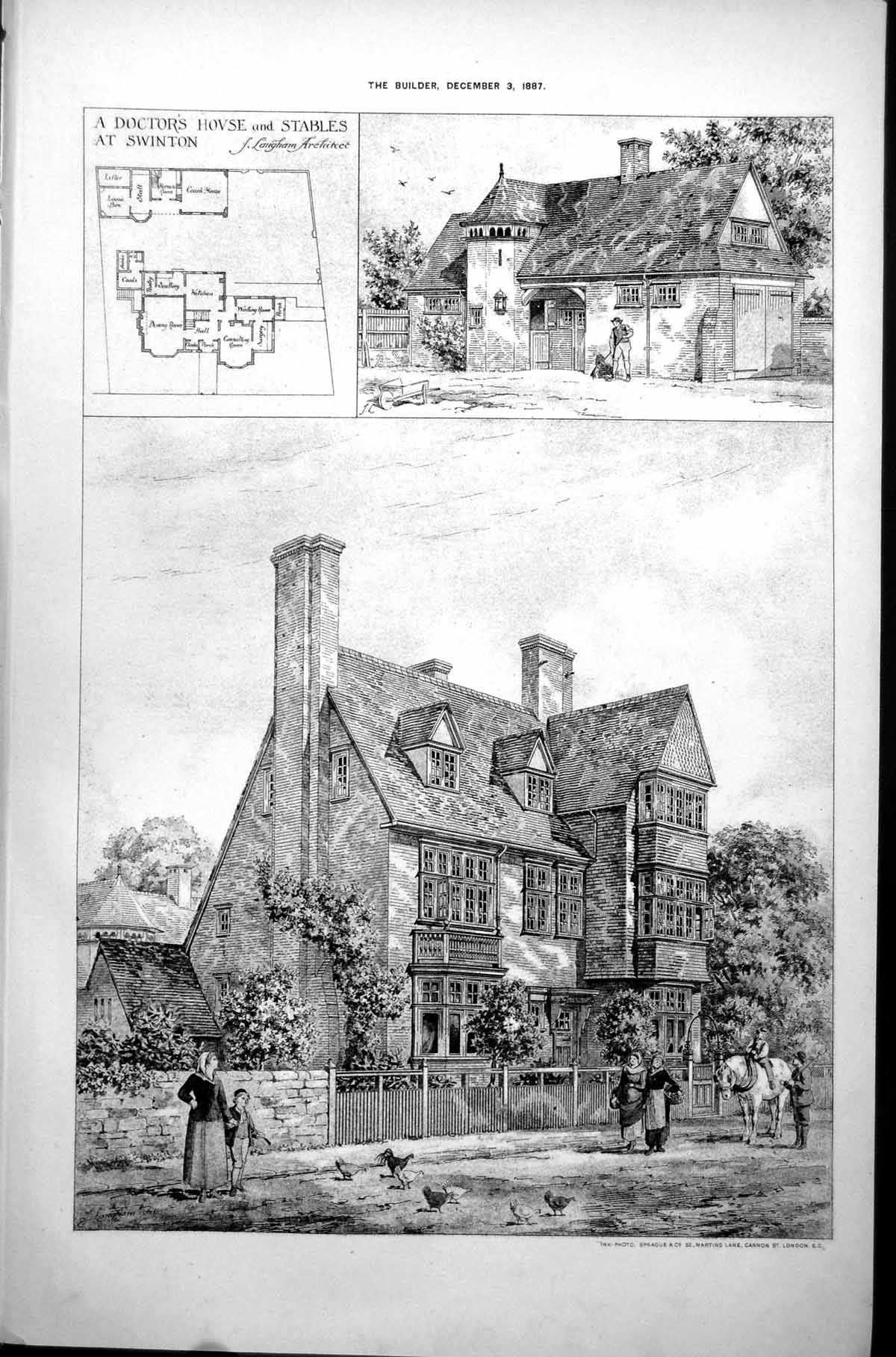 Old Doctors House Stables Swinton Exteriors Plan J Langham Arch 1887Victorian