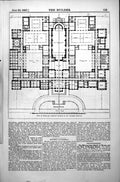 Old Plan Design Imperial Institute Dr Rowand Anderson A Blomfield 1887 19th