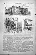 Antique Print East London Hospital Children Proposed New Wing Terrace 1887 19th