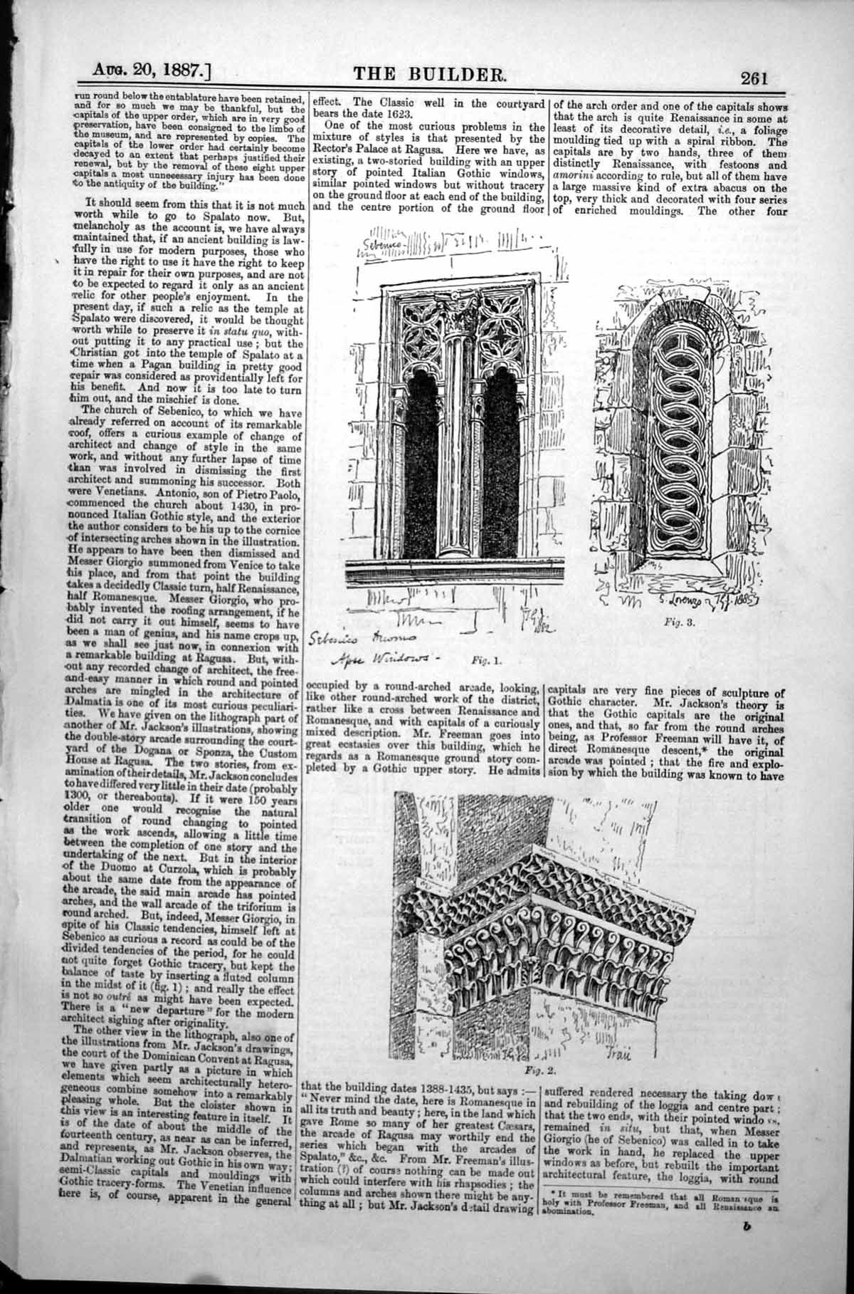 Old Print Architecture Spalato Ragusa Windows Zara Duom Choir Stalls 1887 19th