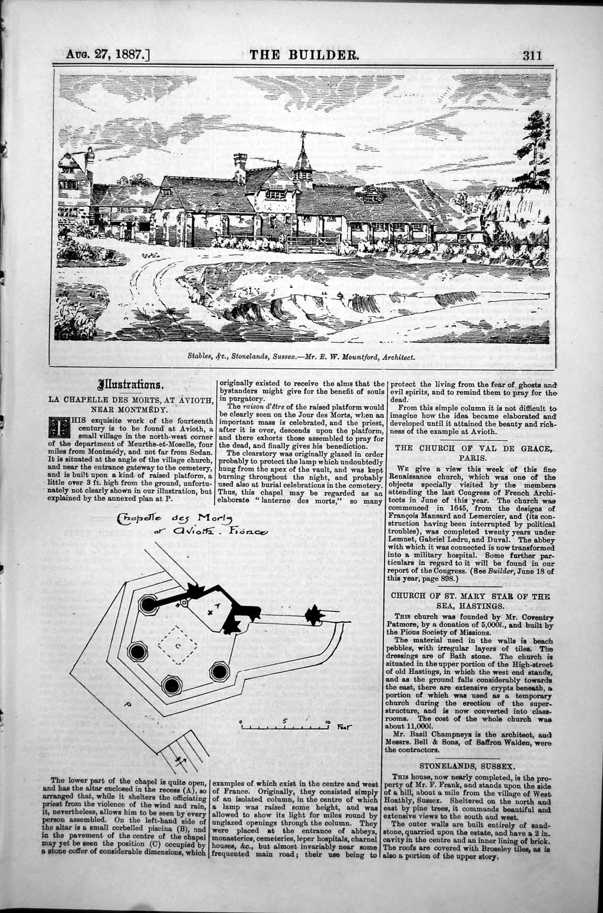 Old Stables Stonelands Sussex E Mountford Chapelle Morly Avioth 1887 Victorian