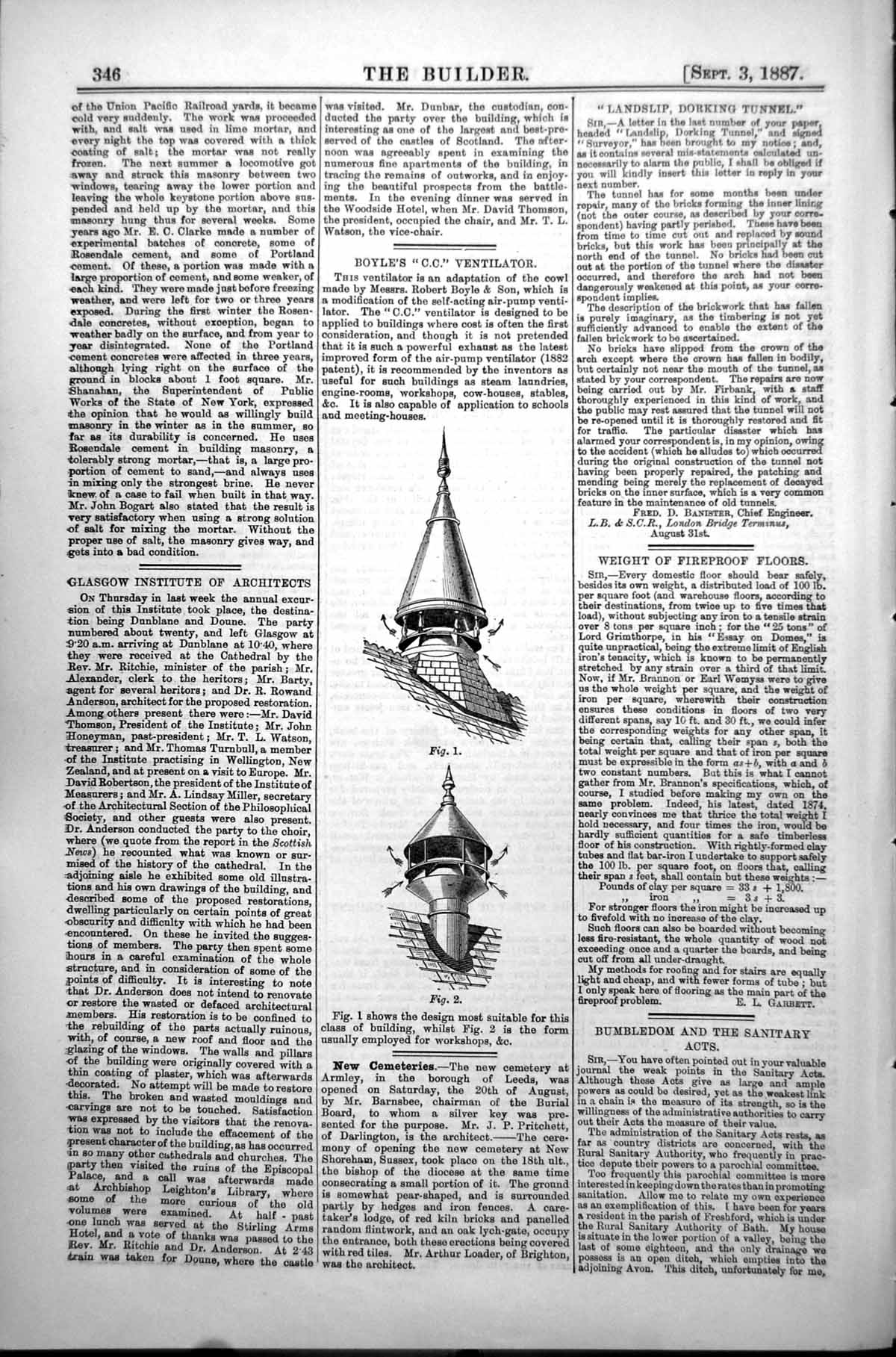 Old Print Boyles C C Ventilator Adaptation Cowl Self Acting Air Pump 1887 19th