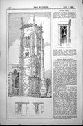 Antique Old Print Tower Cromer Church Norfolk Nave Buttress Upper Stage 1887