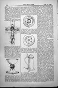 Old Ecclesiastical Art Wolverhampton Siver Crucifix Church Plates 1887 19th
