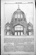 Antique Old Print Palais Des Expositions Diverses Paris Exhibition 1889 1888