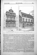 Old Print Perspective Views Designs Post Office Competition Pearson Watson 1888