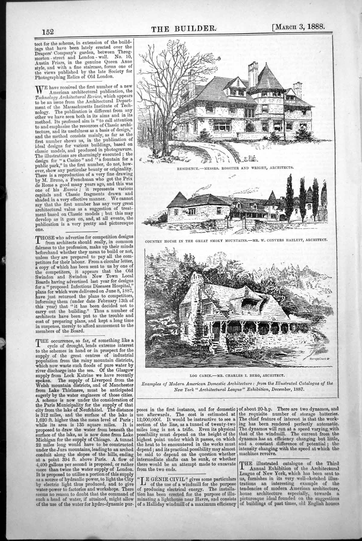 Old Modern American Architecture Residence Log Cabin Country House 1888 19th