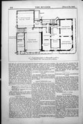 Antique Print Plan Athenoeum Club Recent Additions Members Dining Room 1888