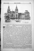 Original Old Antique Print State Museum Amsterdam Exterior Entrance Front 1888