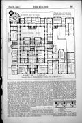 Old Print Plan Design Edinburgh Municipal Buildings High St Section 1888 19th
