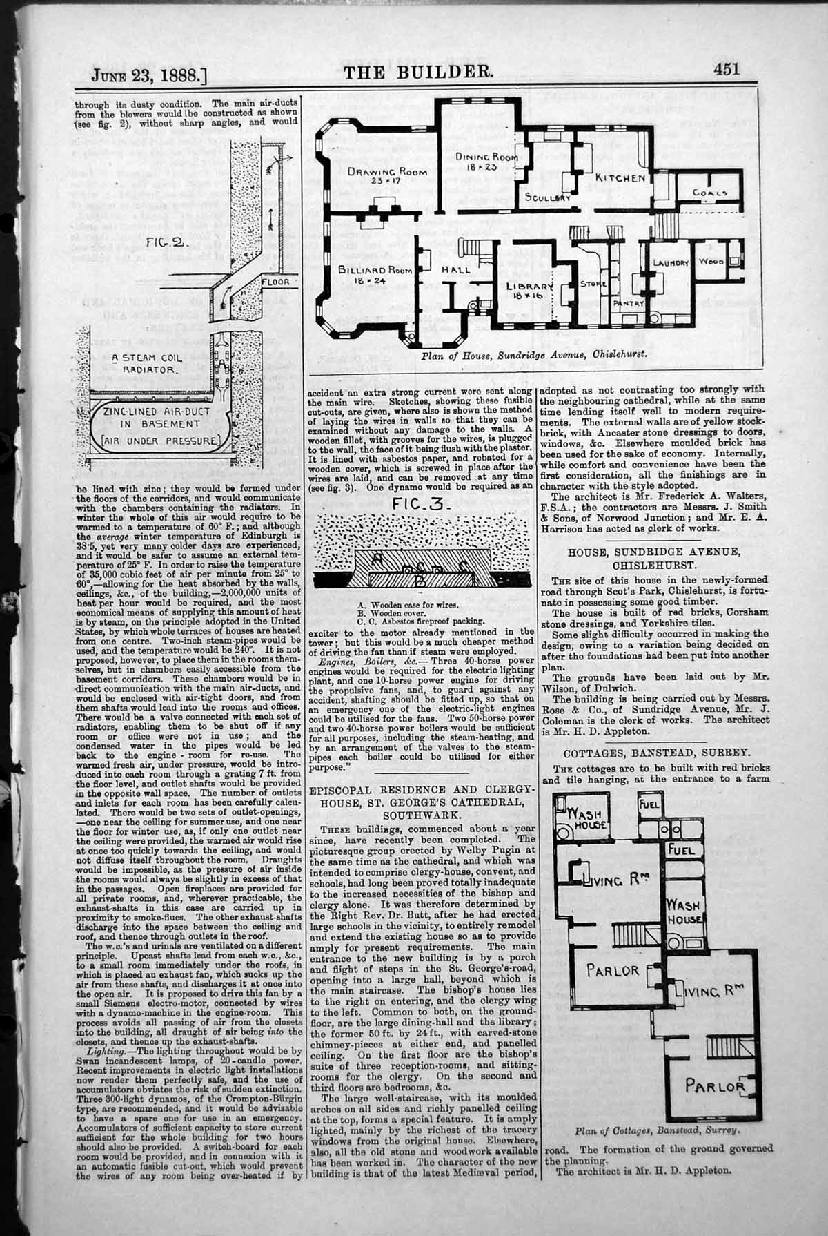 Old Plan House Sundridge Ave Chislehurst Cottages Banstead Surrey 1888 19th