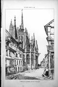 Old Sketch Caudebec Street Shops Church Townspeople F Williamson 1888 Victorian