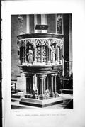 Antique Print Pulpit St Albans Cathedral Carvings Designed J red Scott 1888