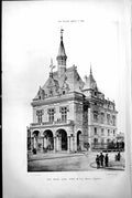 Old Exterior View New Mairie Lilas Paris M Paul Heneux Architect 1888 Victorian