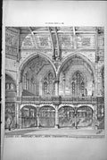 Antique Old Print Cong Church Bromley Kent New Transepts Sulman Hennings 1888