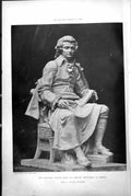 Antique Old Print Principal Figure Mozart Monument Vienna Herr A Wagner 1888