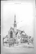 Old Print Queens Road Wesleyan Church Northampton H Dyer & Son Arch 1888 19th