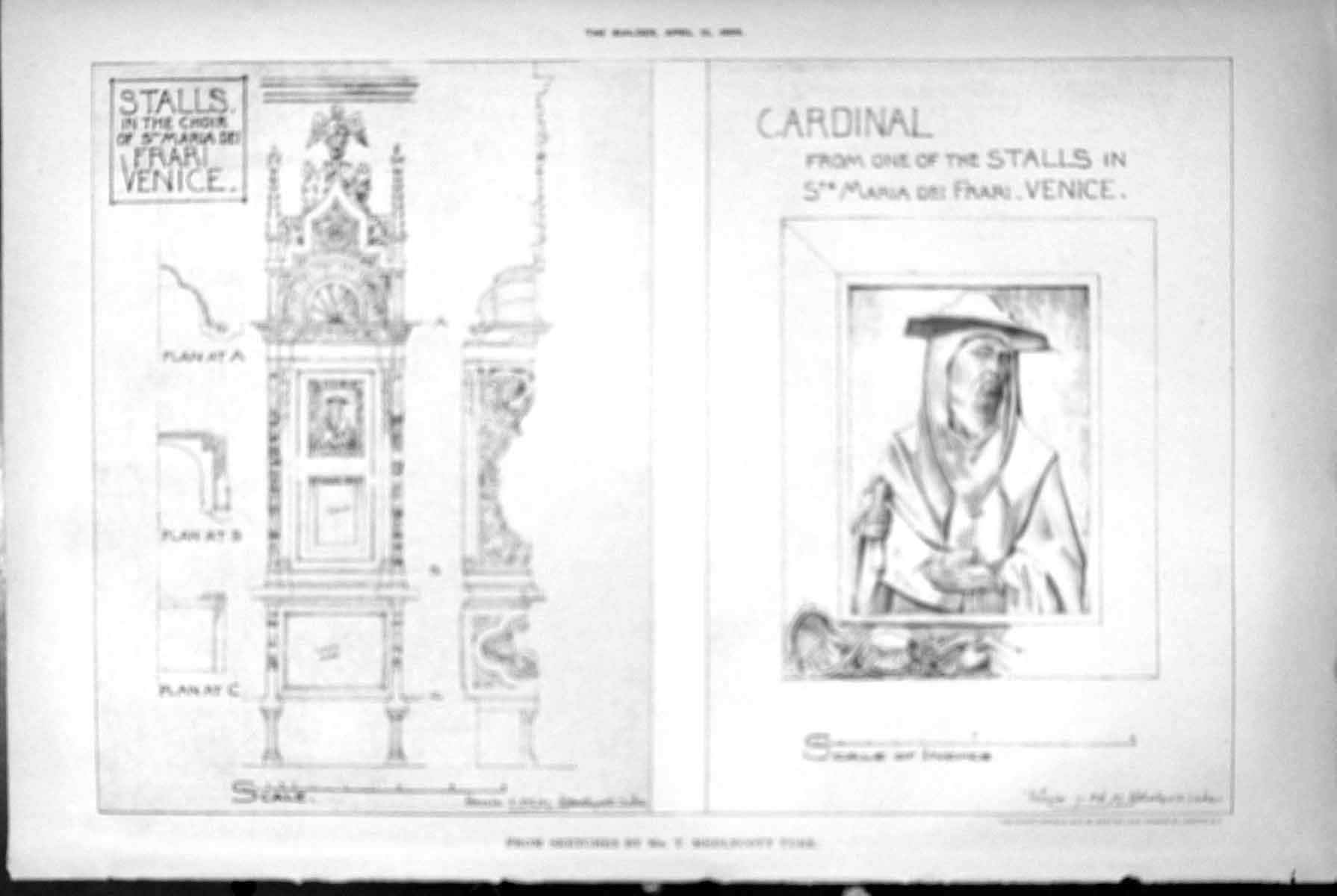 Old Print Stalls Choir St Maria Del Frari Venice Cardinal T Medlycott Tuke 1888
