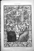 Old Print Music People Playing Instruments Design Stained Glass James West 1888