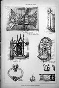 Old Ancient German Ironwork Lock St Sebalds Nuremburg Drop Ring 1888 Victorian