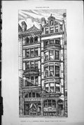 Antique Print Offices 31 & 32 Cornhill Edward I'Anson & Son Architects 1888
