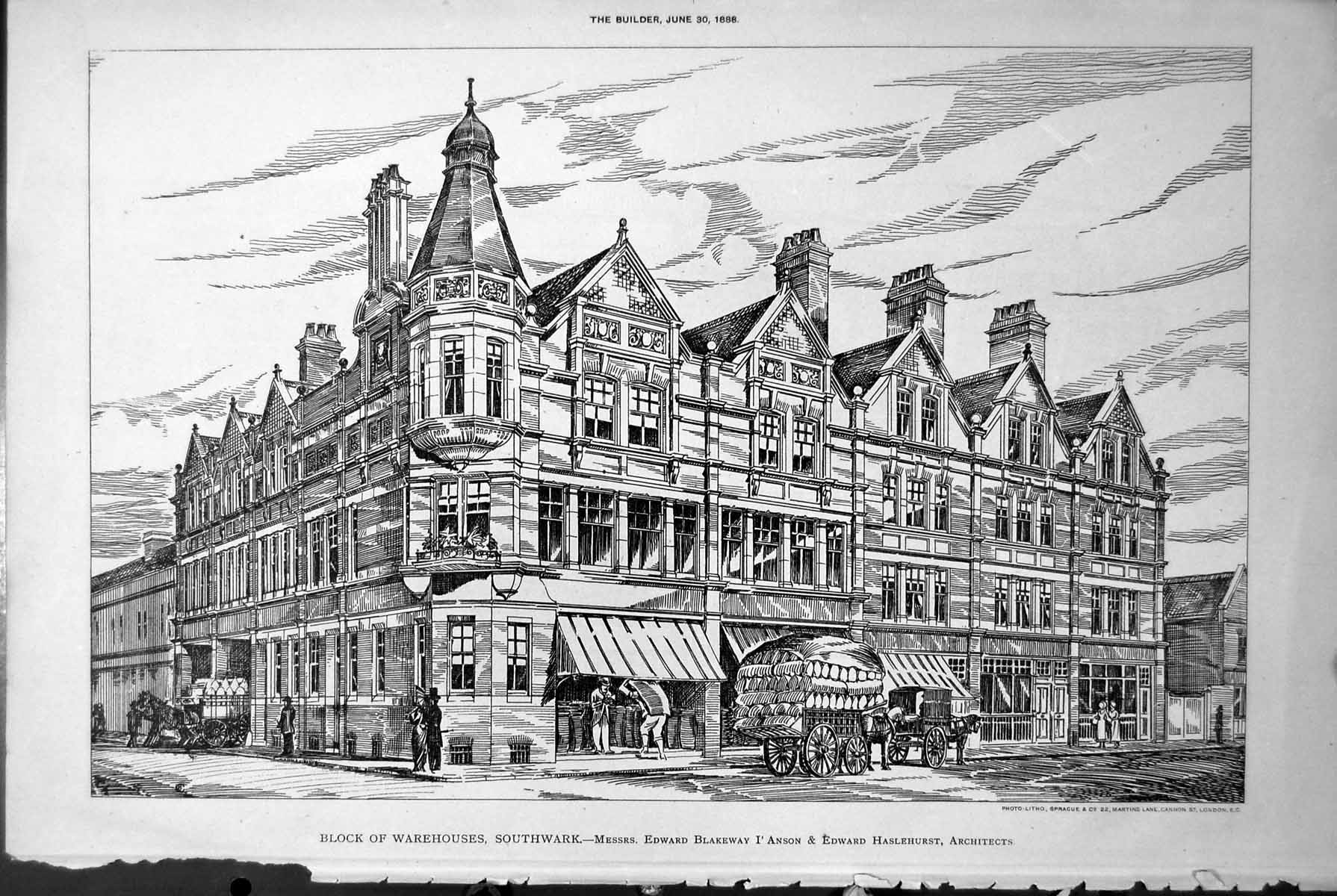 Old Block Warehouses Southwark Edward I'Anson & Edward Haslehurst1888 Victorian