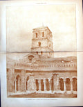 Antique Old Print St Trophime Arles Cloisters Drawing A Needham Wilson 1888