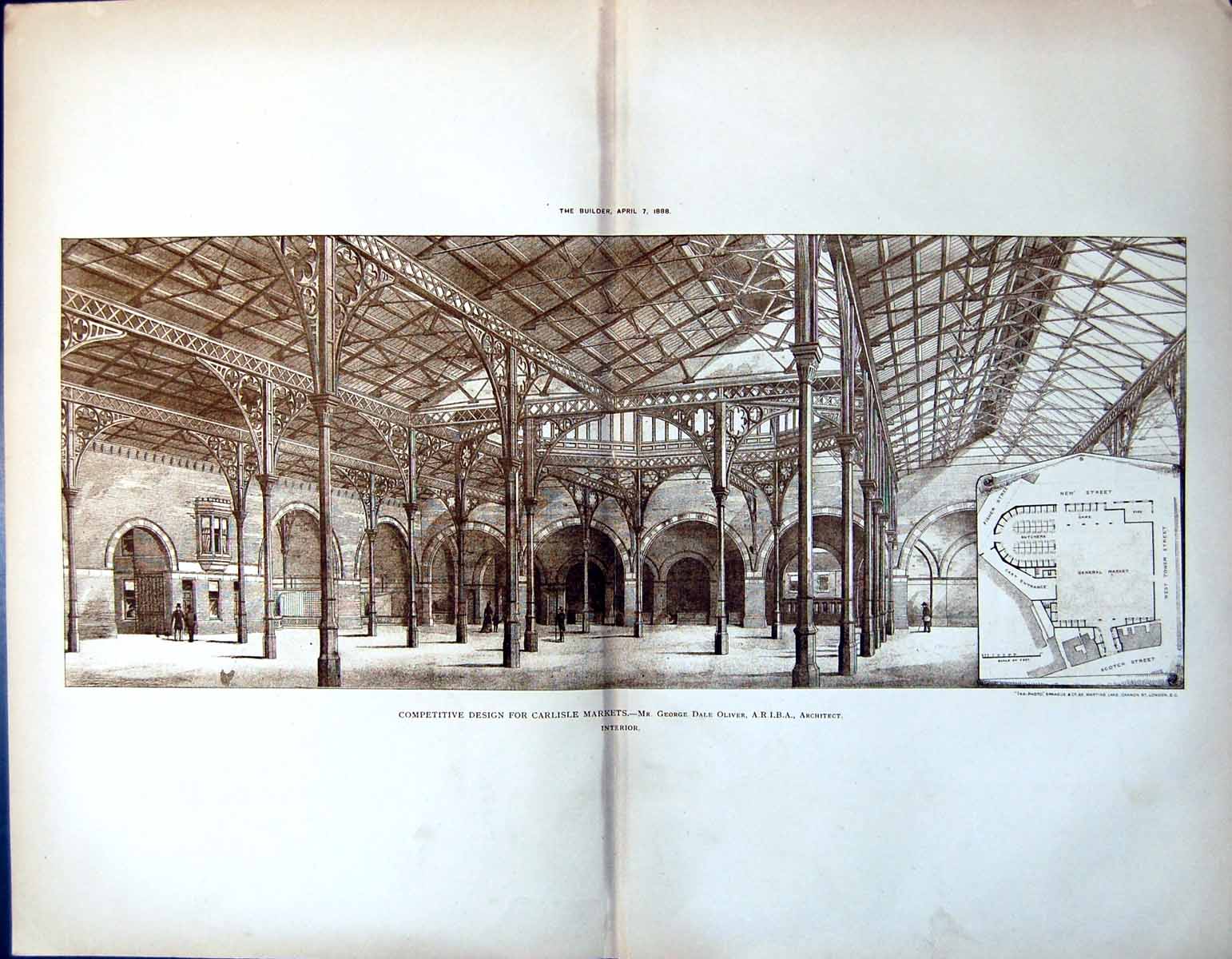 Print Plan Competitive Design Carlisle Markets Interior Geo Oliver Arch 1888