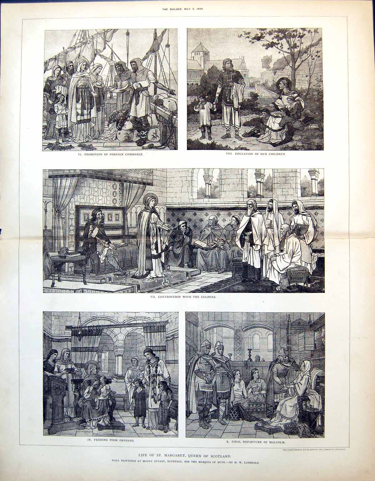 Old Paintings Rothesay Marquis Bute Lonsdale St Margaret Queen 1888Victorian