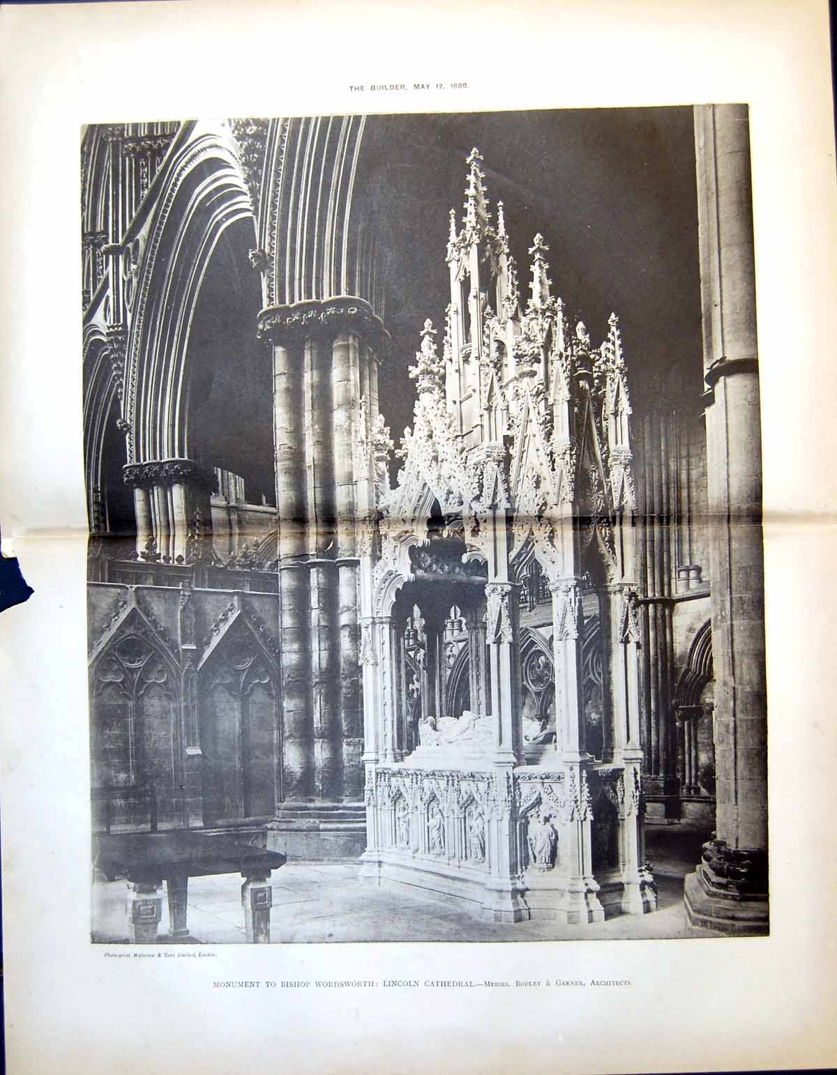 Old Monument Bishop Wordsworth Lincoln Cathedral Bodley Garner 1888Victorian