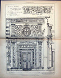 Old Print Italian Doorway Piccolomini Library Duomo Siena L Mariano 1888 19th