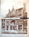 Print Design Carlisle Markets Principal Entrance George Oliver 1888 Damaged