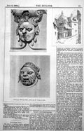 Antique Old Print Houses Nailsworth Grotesques Wollaton Hall Percy Allen 1889